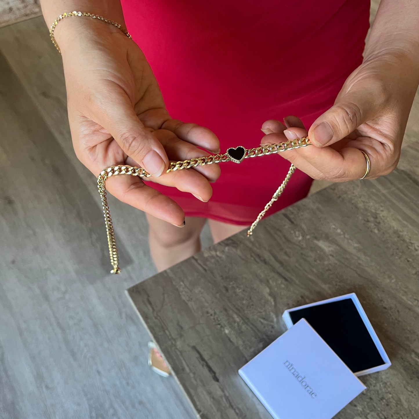 Nina Heart Gold Necklace