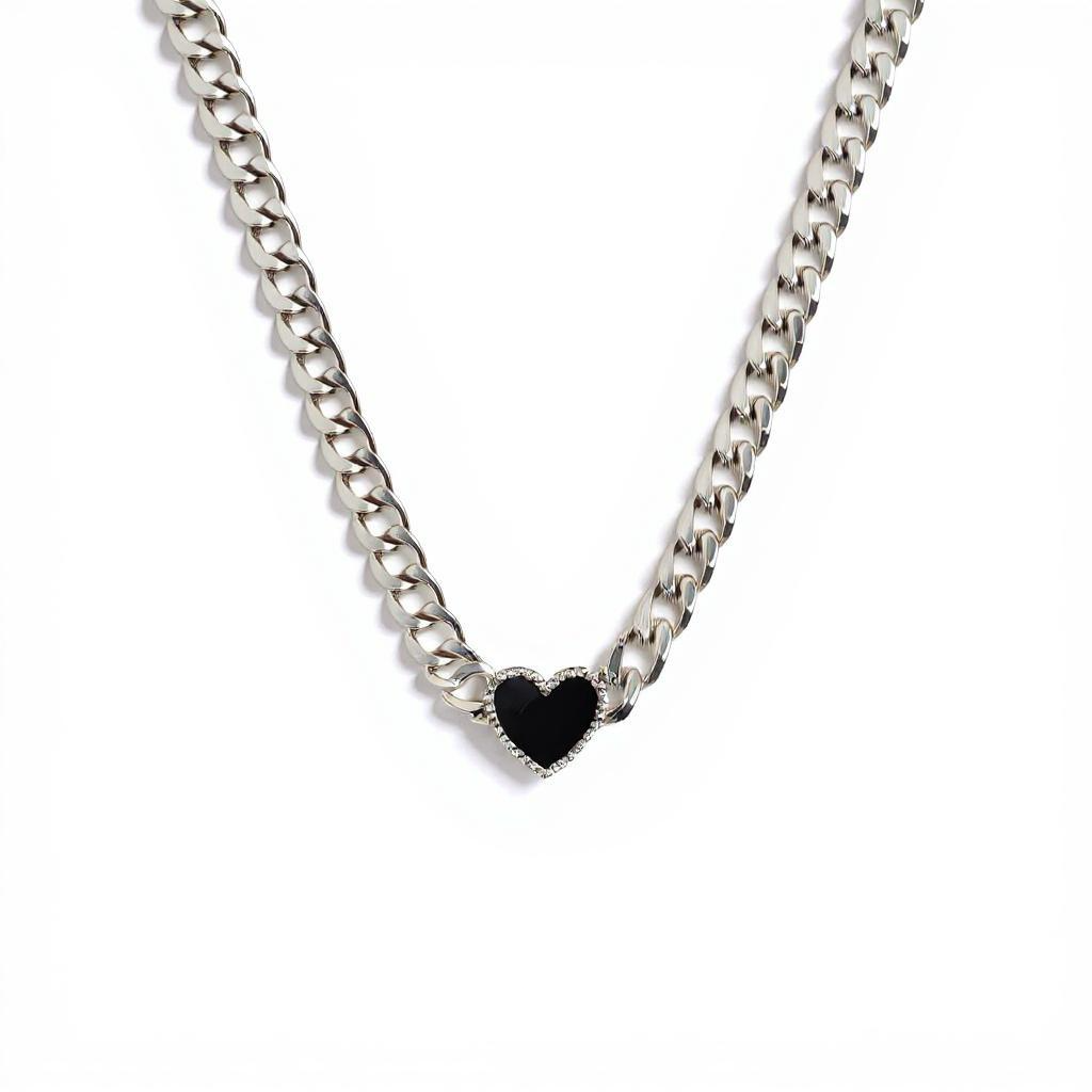 Nina Heart Silver Necklace