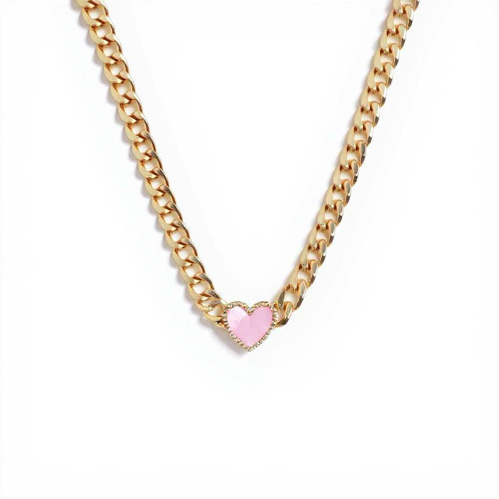 Nina Pink Heart Necklace